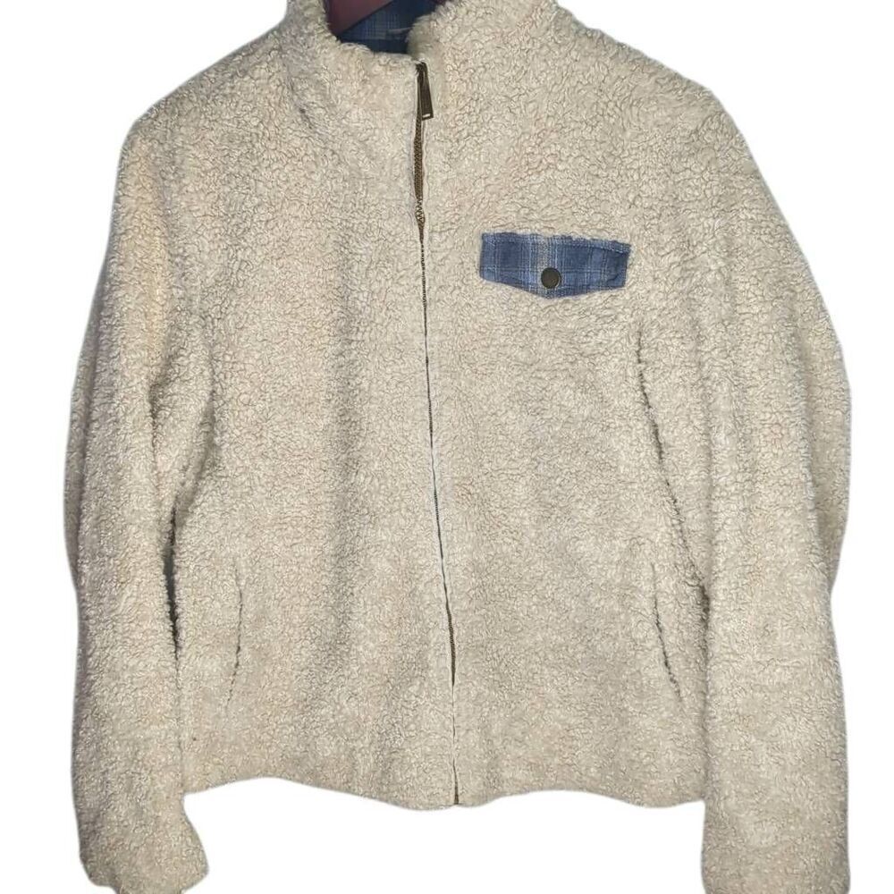 Pendleton Teddy Full Zip Up Jacket Blue Wool Trim… - image 1